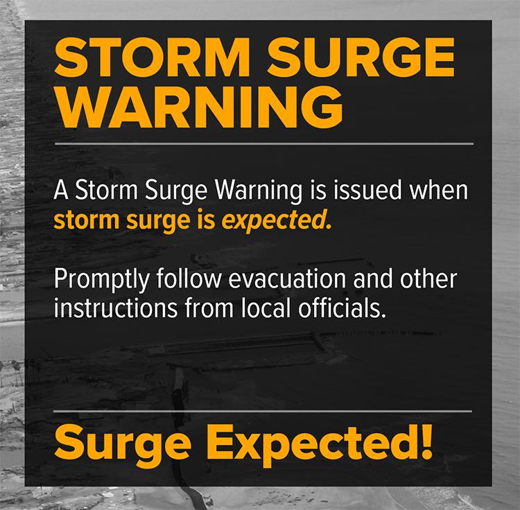 Storm surge warning information